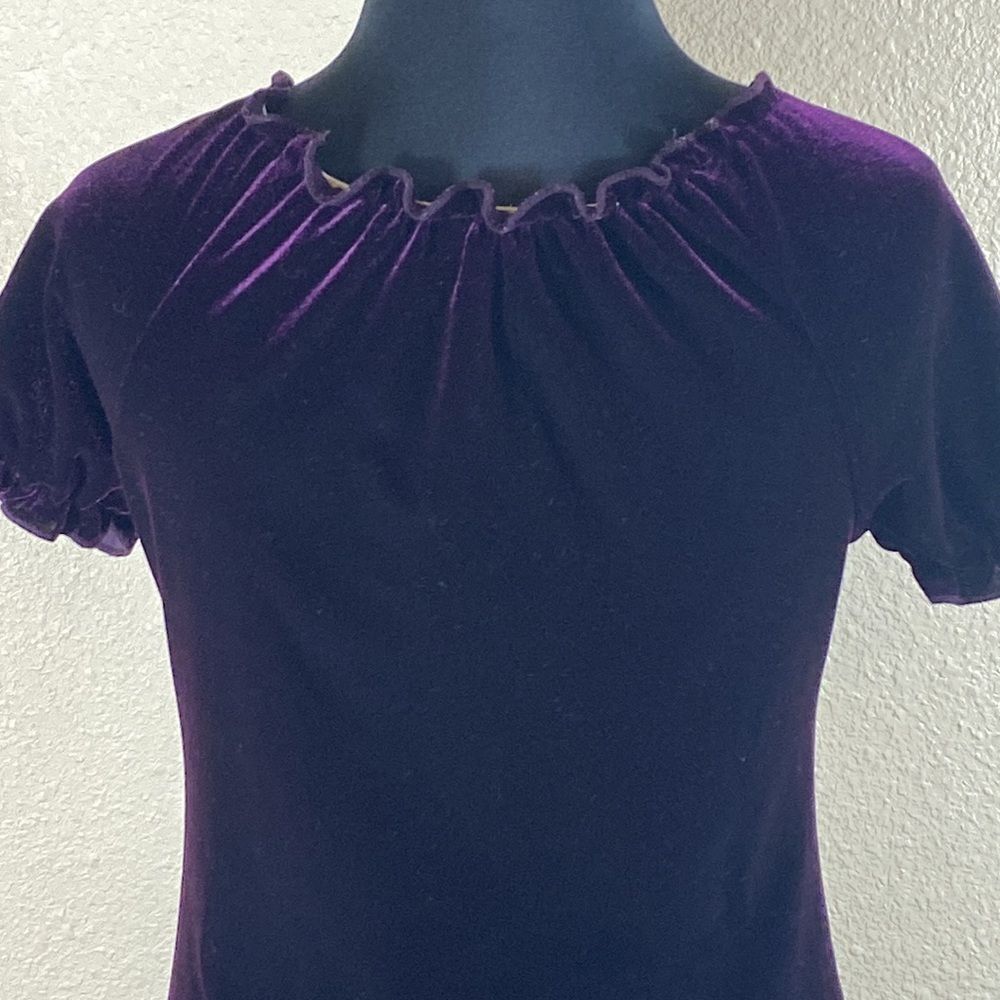 Vintage Handmade Womens Dress Burgundy Velvet Size S Approximately S - Picture 10 of 16
